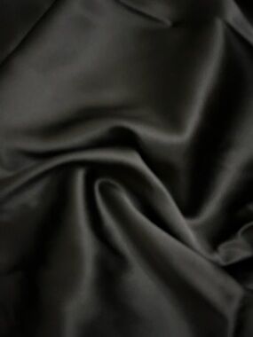 Stretchy Silk Charmeuse fabric in Black- 51 inch width- 2.6 yards